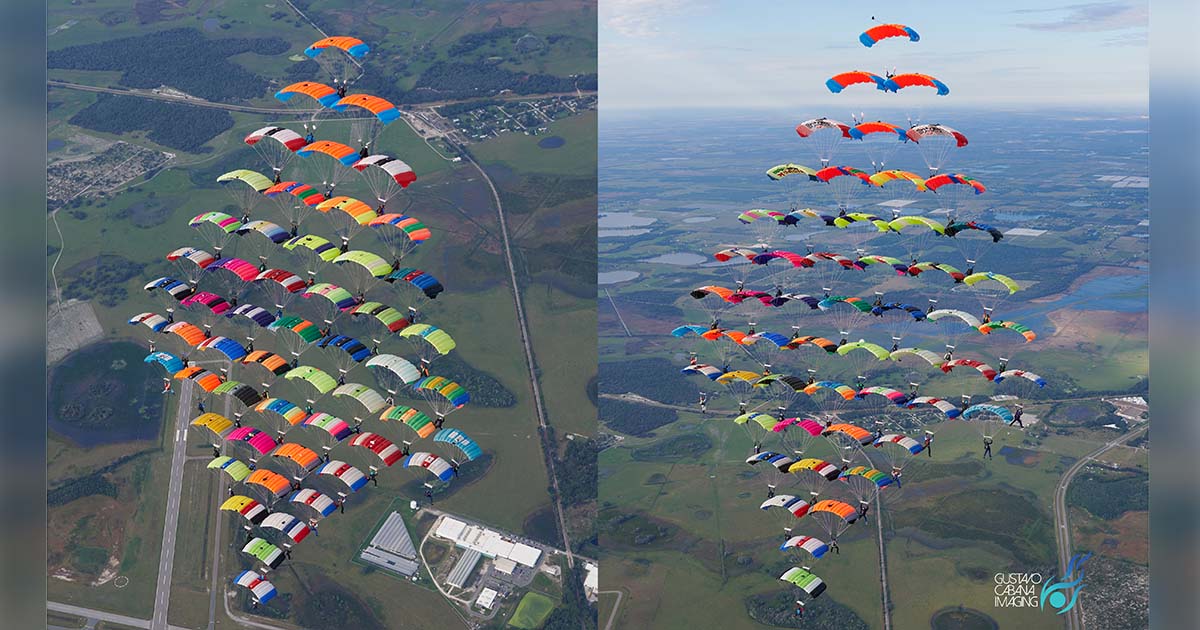 Canopy Formation Skydivers Set Sequential World Record!