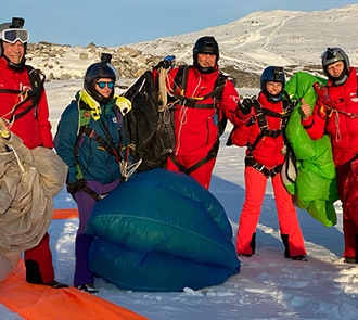 Jumpers Explore Greenland from the Air