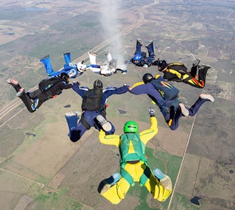 Jumpers Honor Pat Works With Ash Dive at Skydive Spaceland–San Marcos