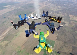 Jumpers Honor Pat Works With Ash Dive at Skydive Spaceland–San Marcos