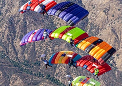 Canopy Formation Skydivers Fall from Planes