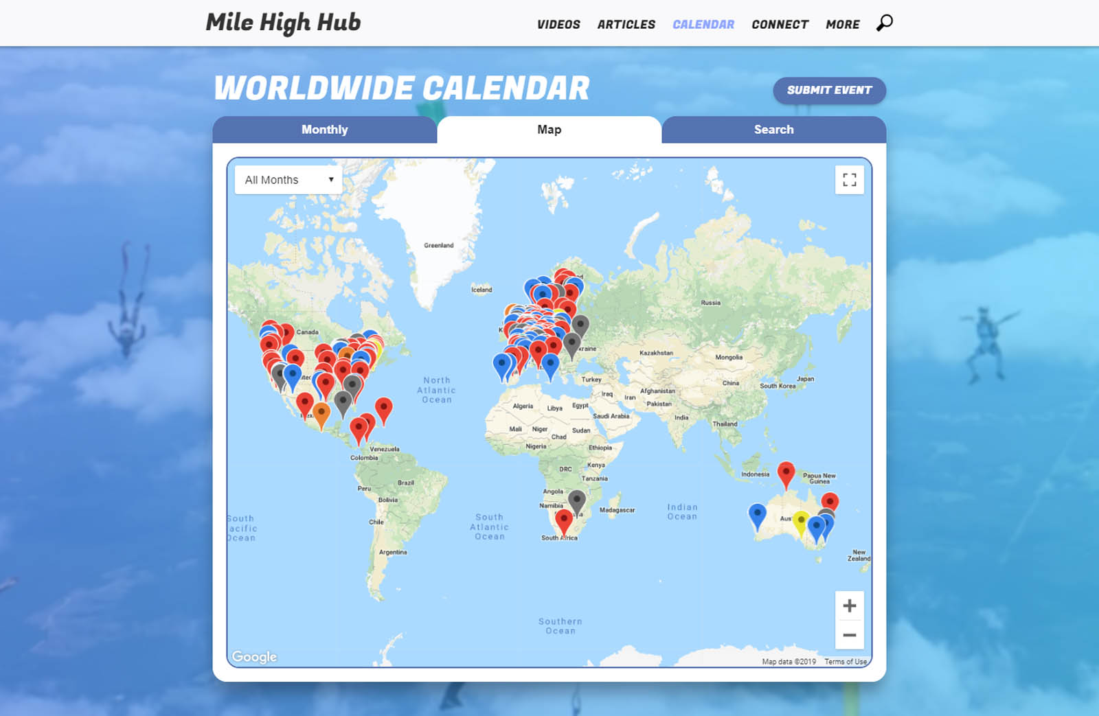 Company Releases Online Skydiving Event Calendar