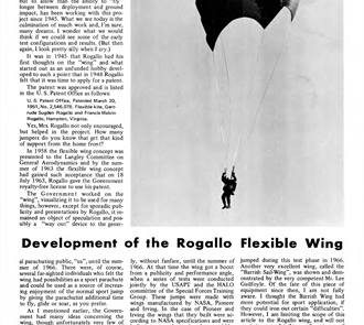 Development of the Rogallo Flexible Wing