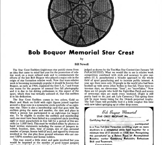 Bob Buquor Memorial Star Crest