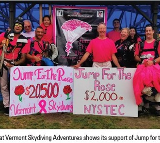 Jump For The Rose Raises Funds At Vermont Skydiving Adventures