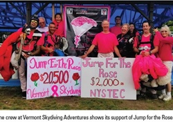 Jump For The Rose Raises Funds At Vermont Skydiving Adventures