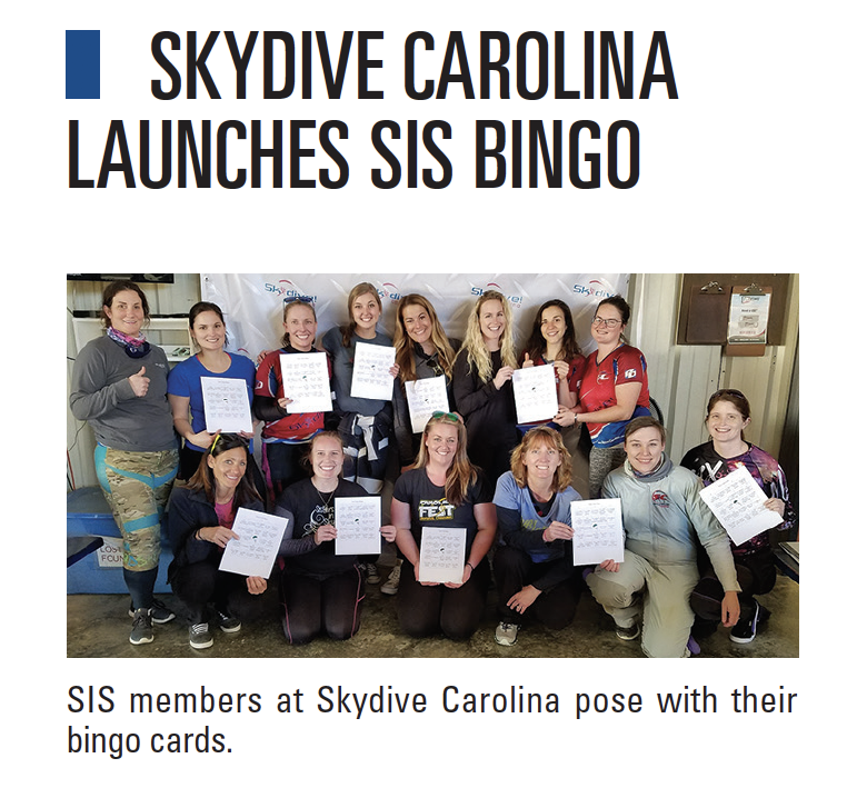 Skydive Carolina Launches Sis Bingo